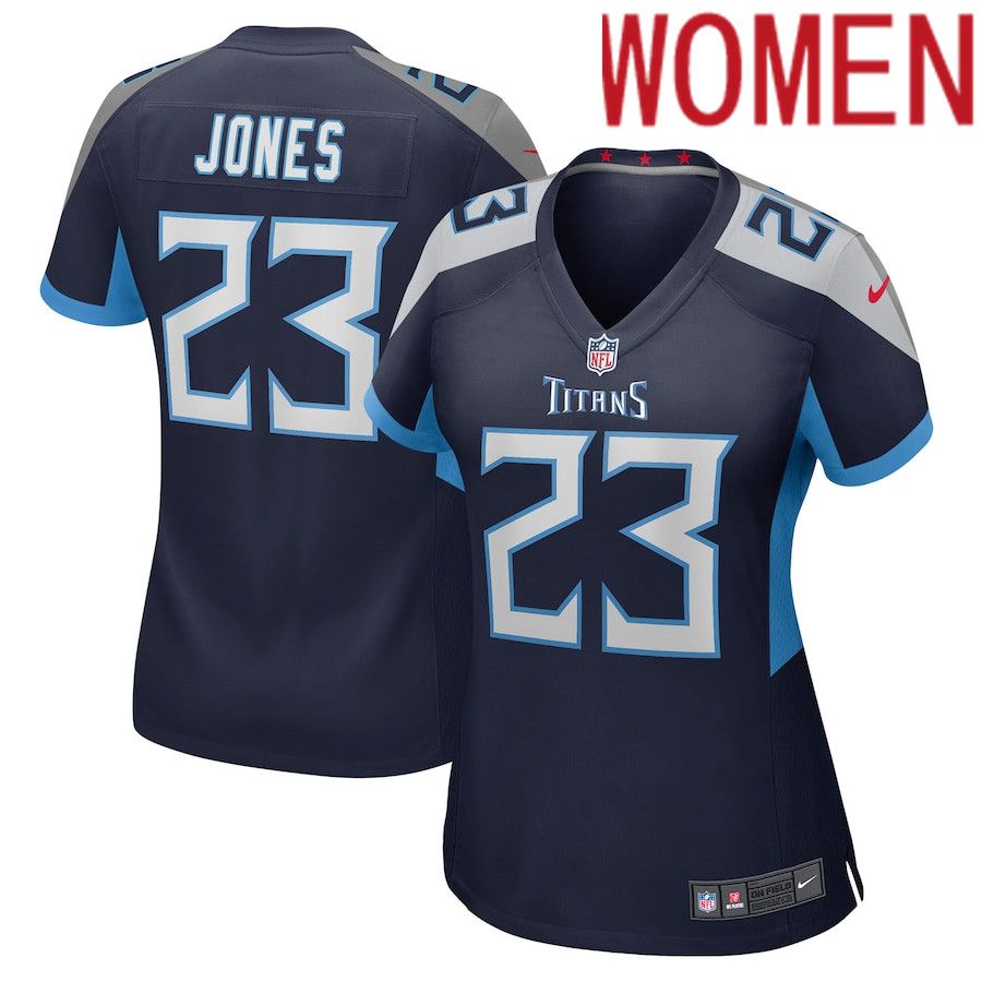 Women Tennessee Titans #23 Chris Jones Nike Navy Game NFL Jersey->women nfl jersey->Women Jersey